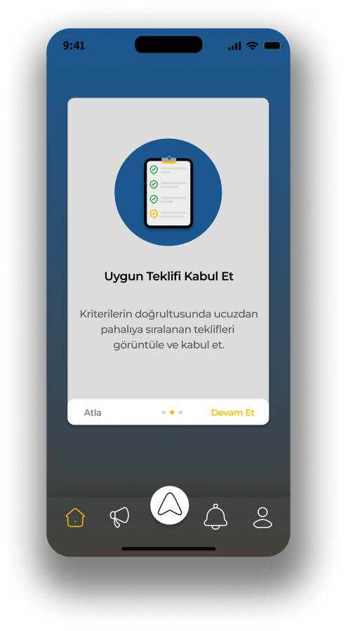 Transyol uygulaması ekran görüntüsü